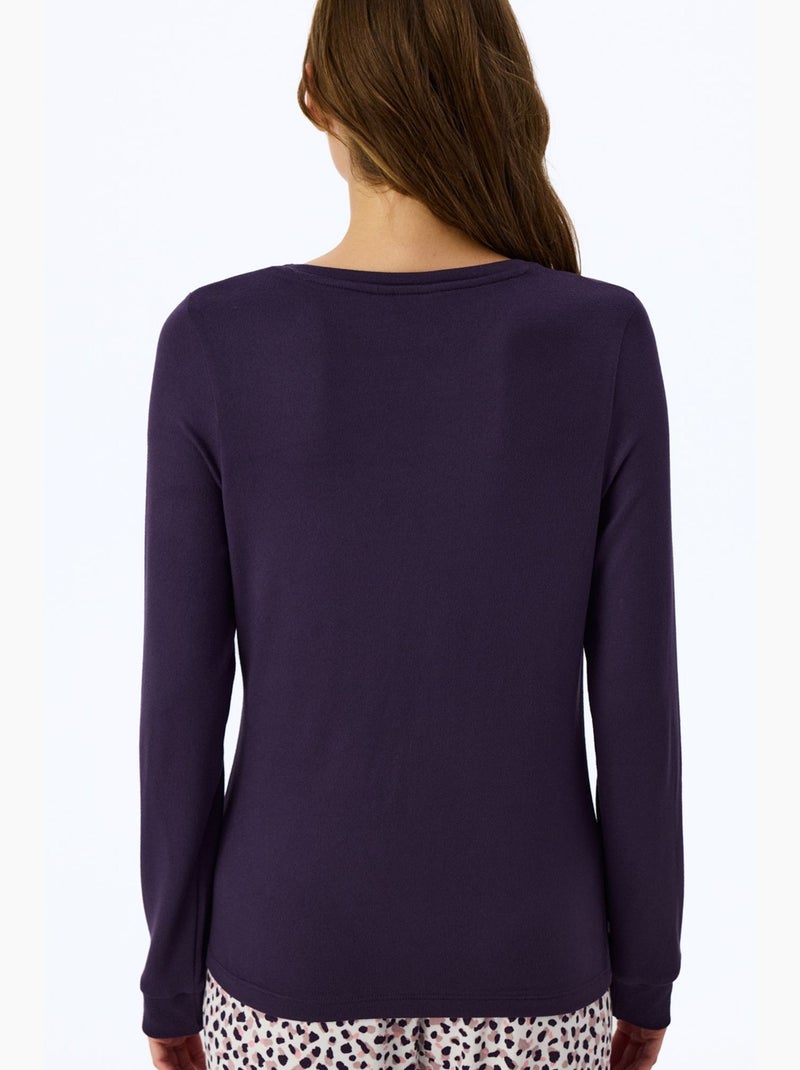 Midnight mood top pigiama a maniche lunghe con stampa slogan penti Viola - Kiabi