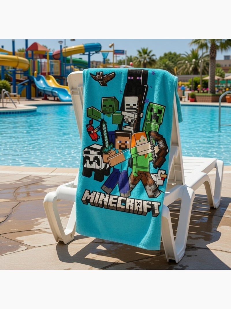 Minecraft - Telo mare bambino Blu - Kiabi