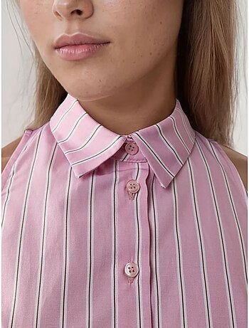 Mini abito a righe con colletto a camicia hiccup