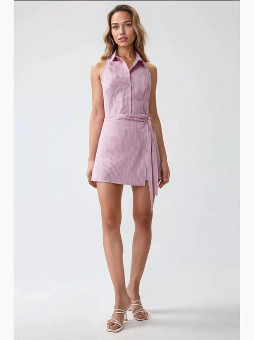 Mini abito a righe con colletto a camicia hiccup - Kiabi Mini abito a righe con colletto a camicia hiccup - Kiabi