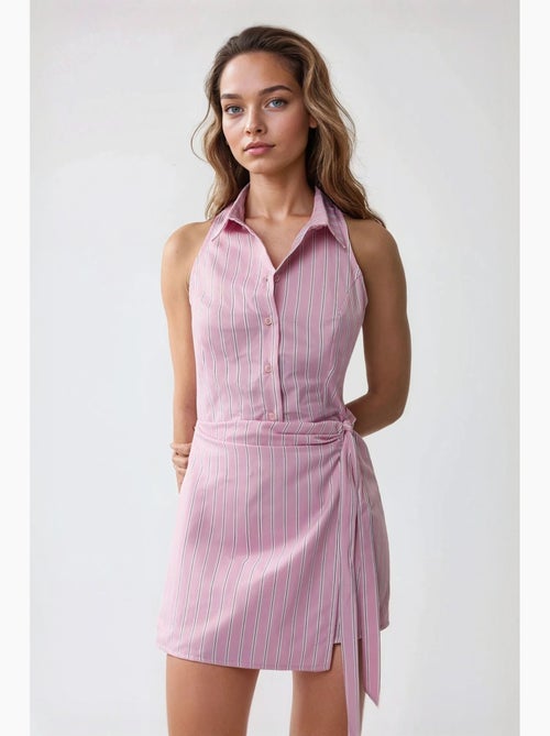 Mini abito a righe con colletto a camicia hiccup - Kiabi Mini abito a righe con colletto a camicia hiccup - Kiabi