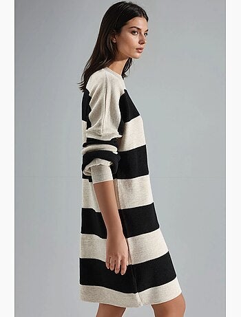 Mini abito a righe con girocollo my fashion