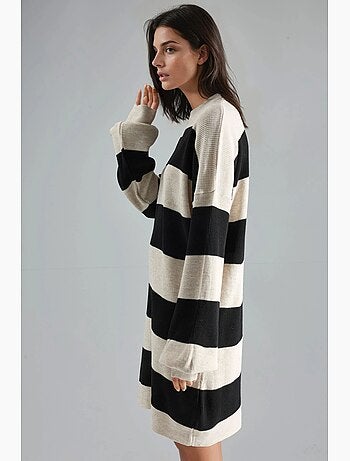 Mini abito a righe con girocollo my fashion
