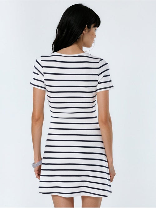 Mini abito a t-shirt a righe con girocollo busem - Kiabi