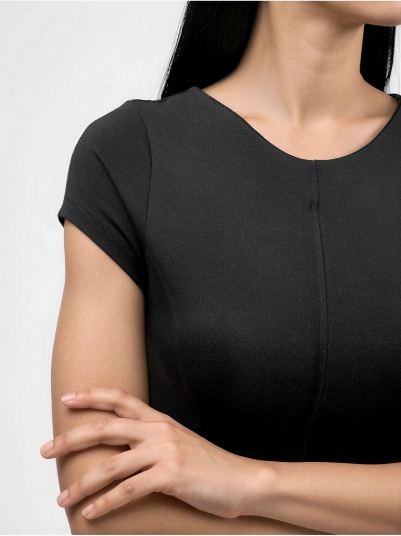 Mini abito a trapezio a maniche corte busem Nero - Kiabi