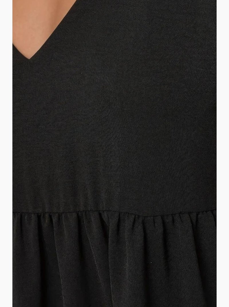 Mini abito a trapezio con scollo a v hiccup Nero - Kiabi