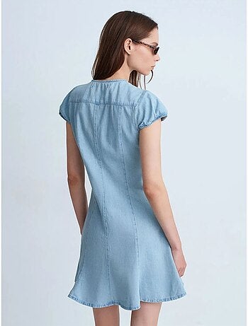 Mini abito a trapezio in denim dilvin
