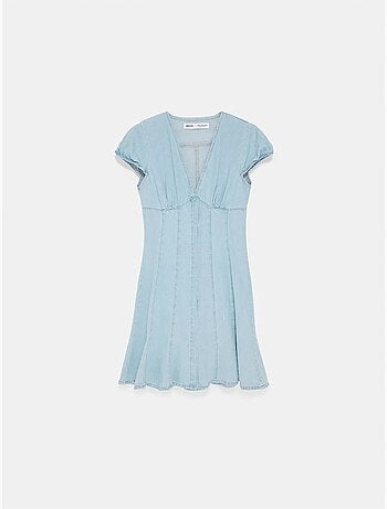 Mini abito a trapezio in denim dilvin