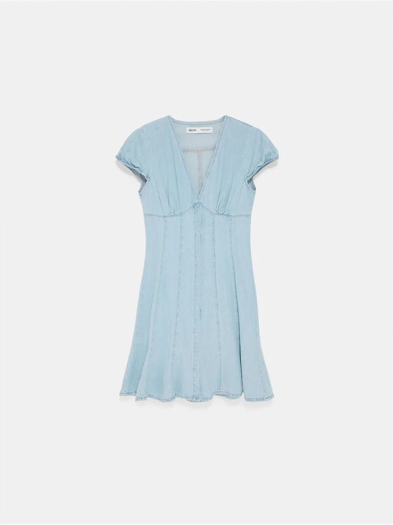 Mini abito a trapezio in denim dilvin Blu chiaro - Kiabi