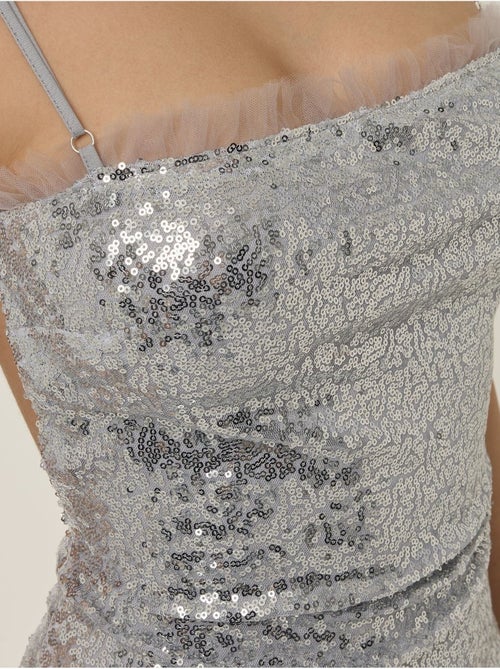Mini abito aderente con paillettes e scollo quadrato - Kiabi Mini abito aderente con paillettes e scollo quadrato - Kiabi