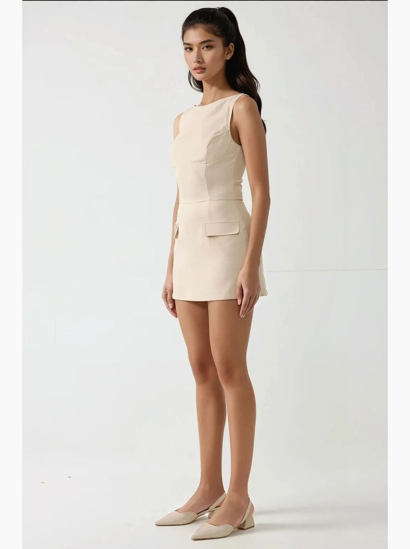 Mini abito aderente con shorts hiccup Beige - Kiabi