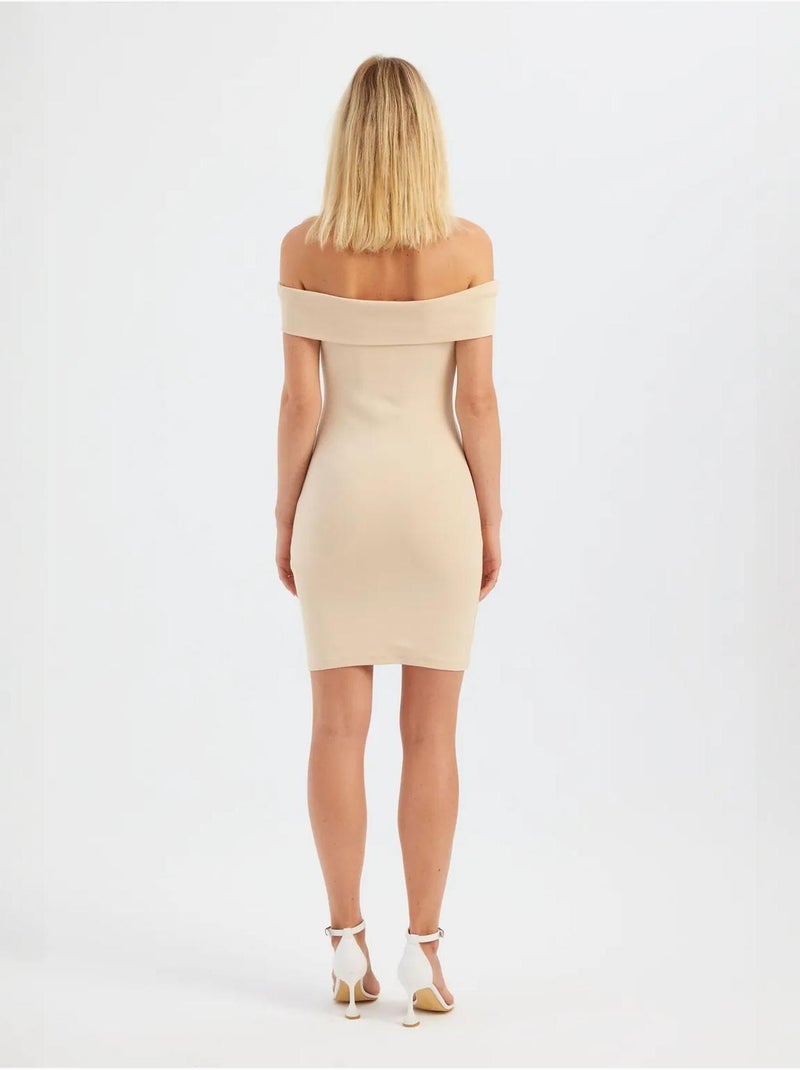 Mini abito aderente con spalle scoperte hiccup Beige naturale - Kiabi