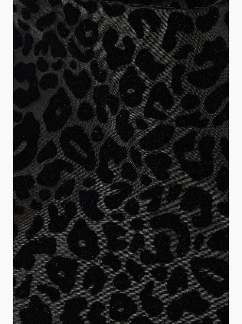 Mini abito aderente con stampa leopardata hiccup Nero - Kiabi