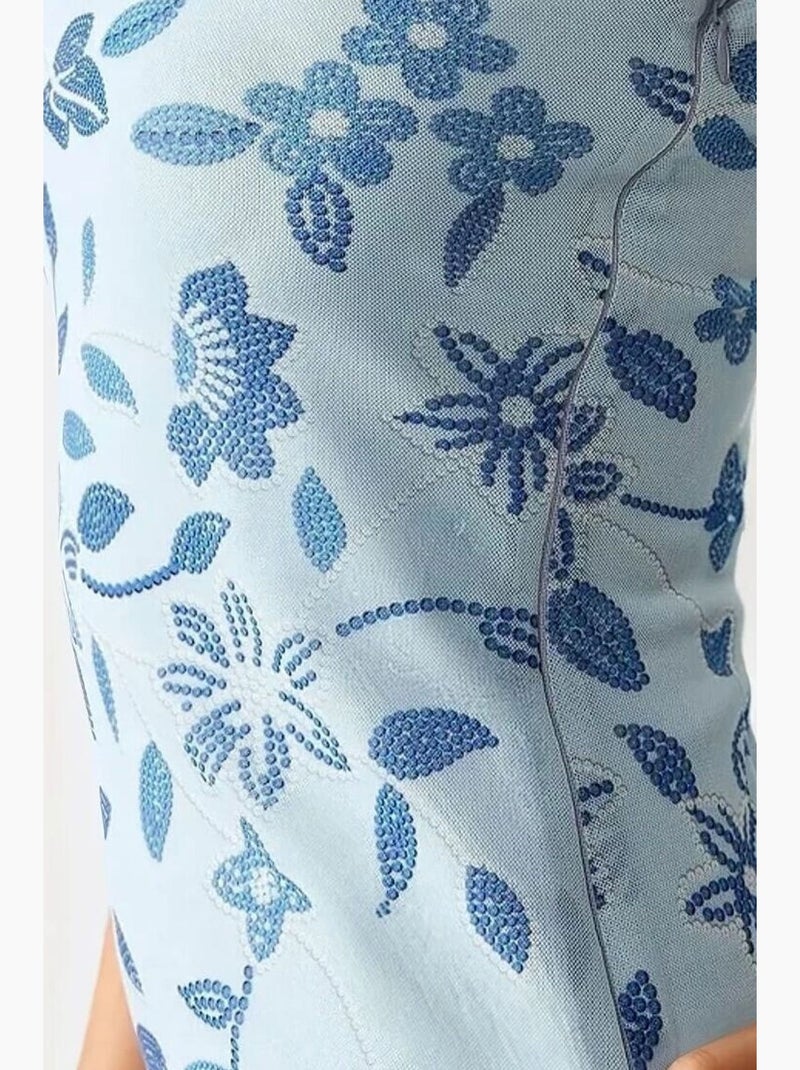 Mini abito aderente testurizzato senza spalline hiccup Blu - Kiabi