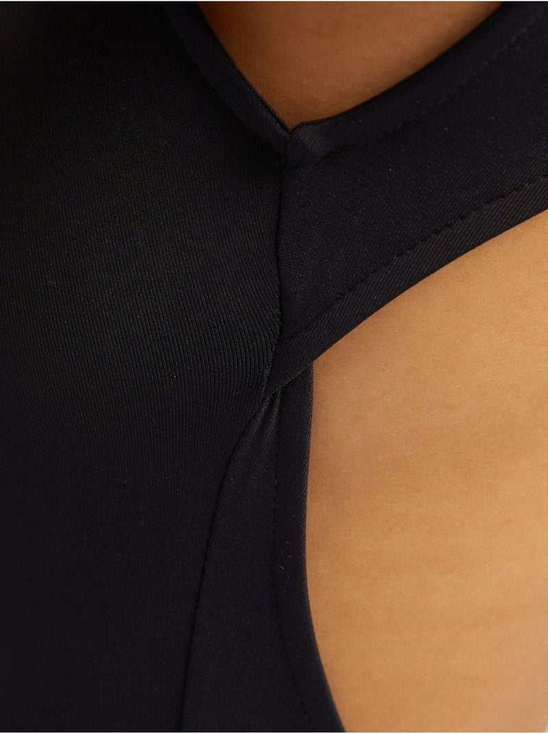 Mini abito bodycon con girocollo, maniche a cappuccio e cut-out sulla schiena hiccup Nero - Kiabi
