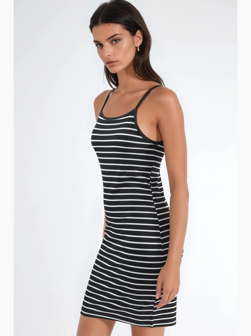 Mini abito bodycon con spalline hiccup Nero Bianco - Kiabi