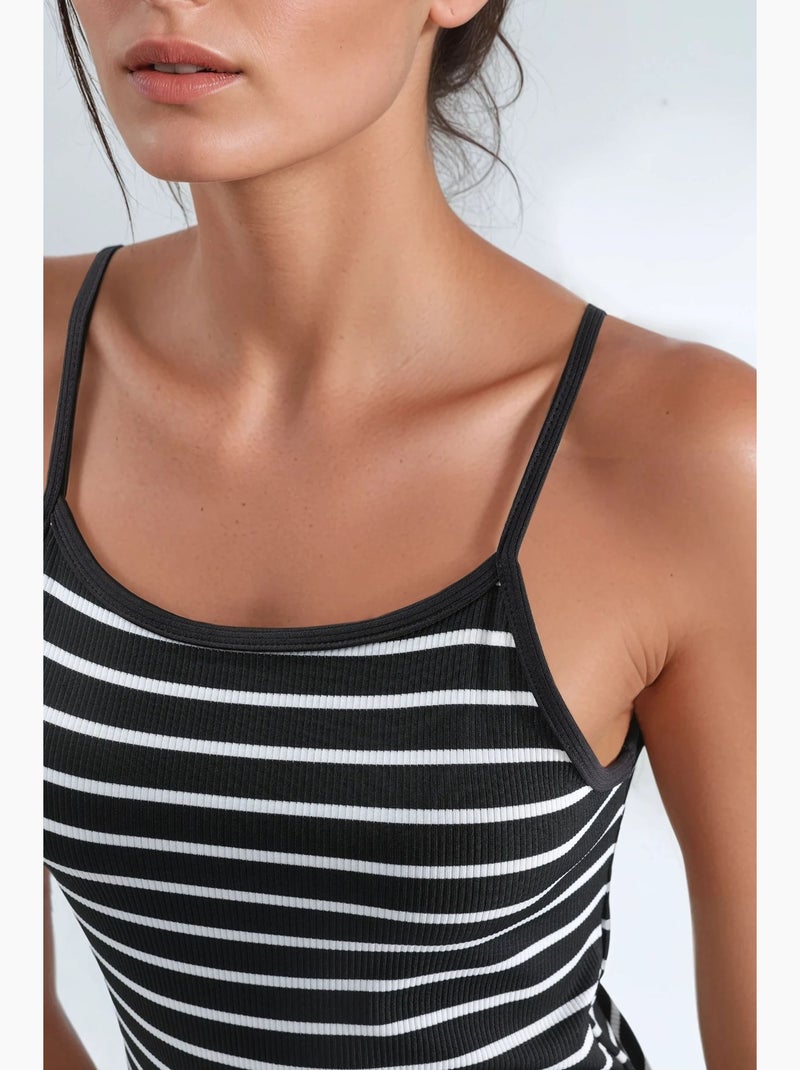Mini abito bodycon con spalline hiccup Nero Bianco - Kiabi