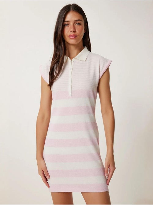 Mini abito bodycon in maglia a righe istanbul - Kiabi