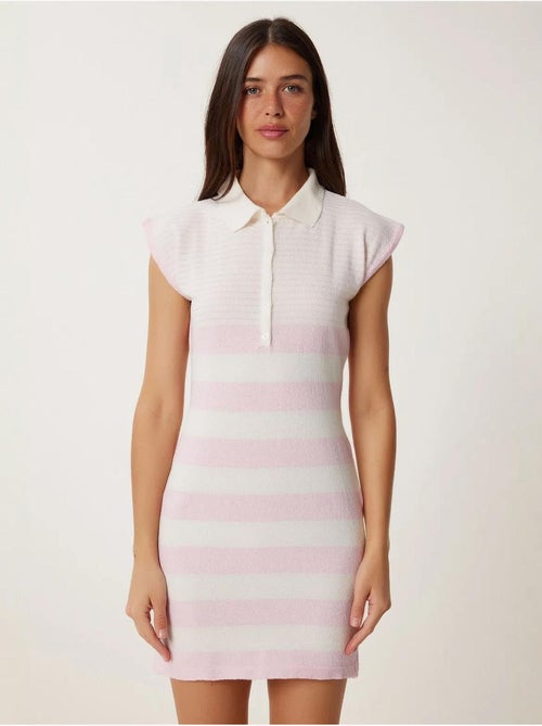 Mini abito bodycon in maglia a righe istanbul - Kiabi