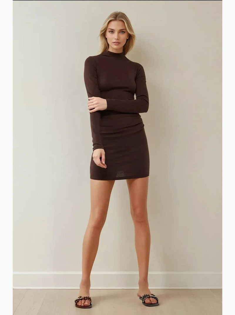 Mini abito bodycon in modal soft touch hiccup Marrone scuro - Kiabi