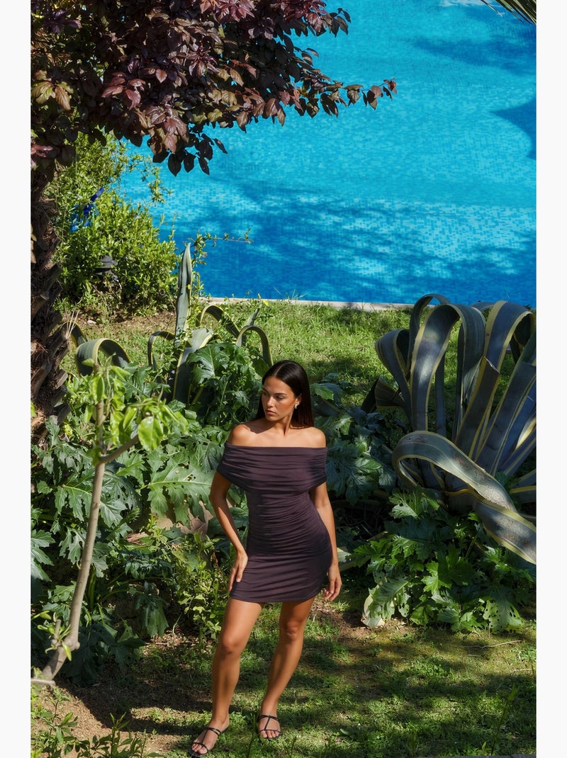 Mini abito bodycon sandy senza spalline hiccup Marrone cioccolato - Kiabi