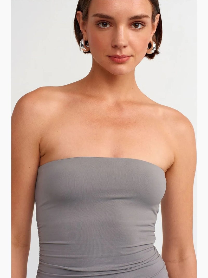 Mini abito bodycon senza spalline dilvin Grigio - Kiabi