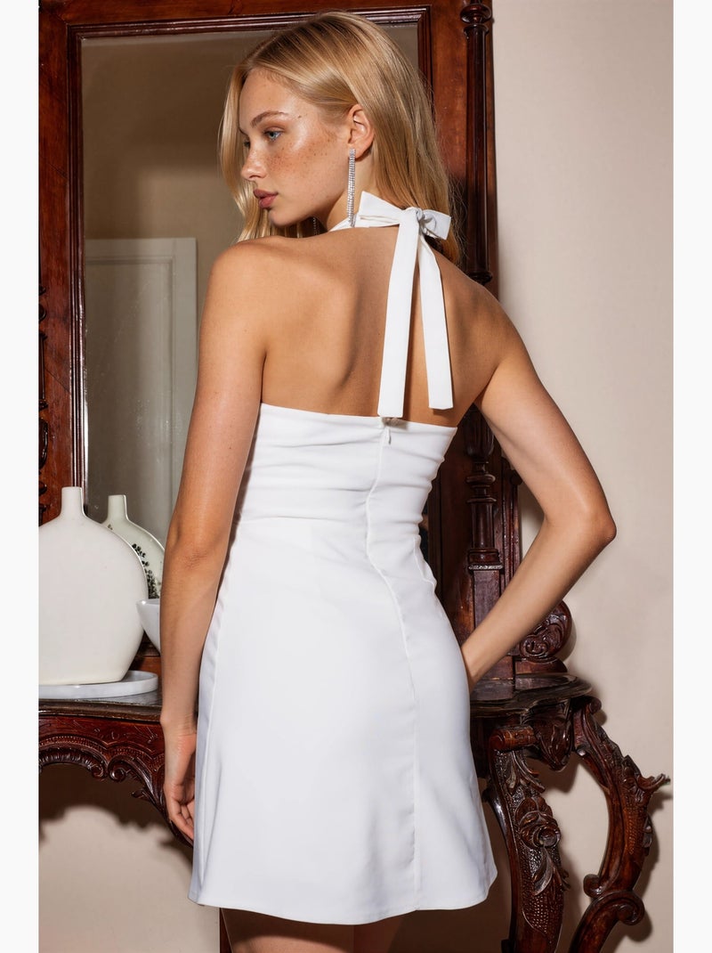 Mini abito con colletto halter hiccup Bianco sporco - Kiabi