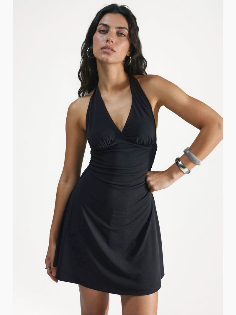 Mini abito con colletto halter hiccup Nero - Kiabi