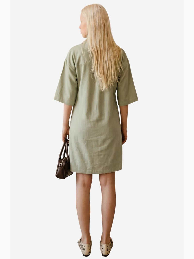 Mini abito con colletto polo e maniche a tre quarti my fashion Verde menta - Kiabi