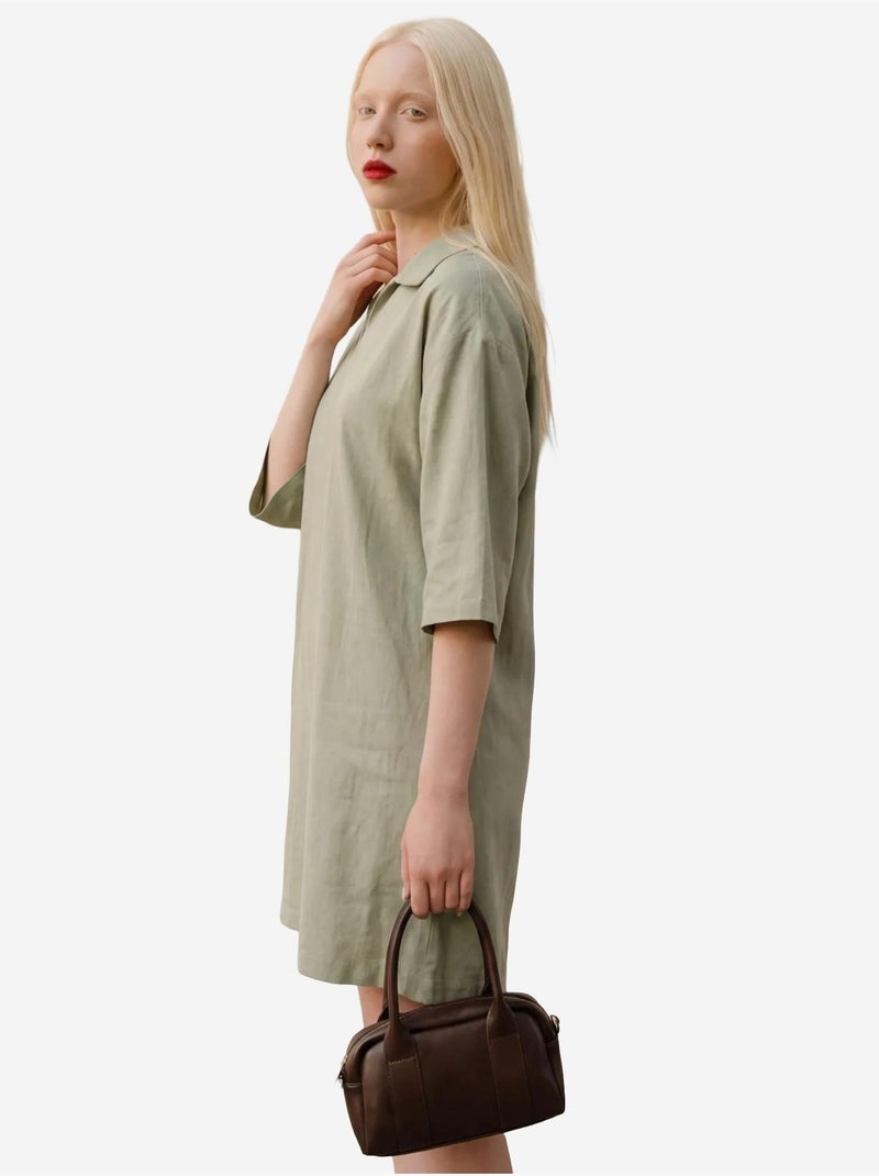 Mini abito con colletto polo e maniche a tre quarti my fashion Verde menta - Kiabi