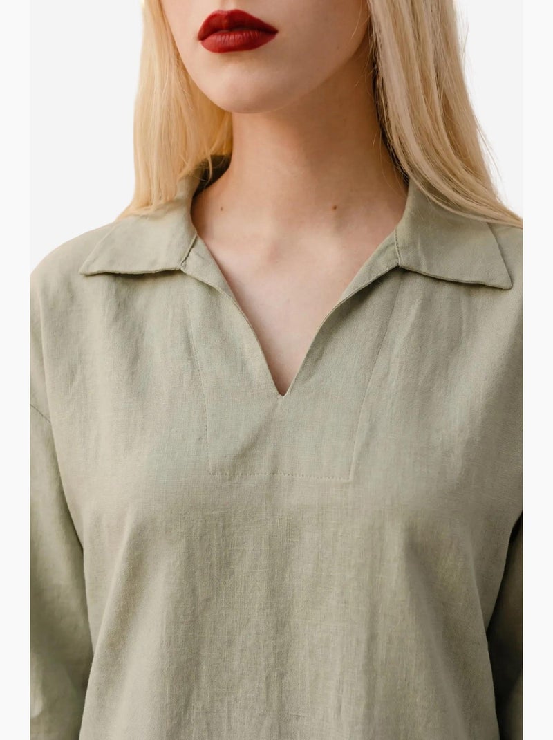 Mini abito con colletto polo e maniche a tre quarti my fashion Verde menta - Kiabi