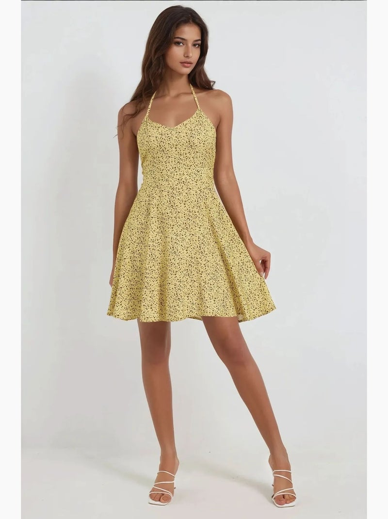 Mini abito con motivo floreale hiccup Giallo limone - Kiabi