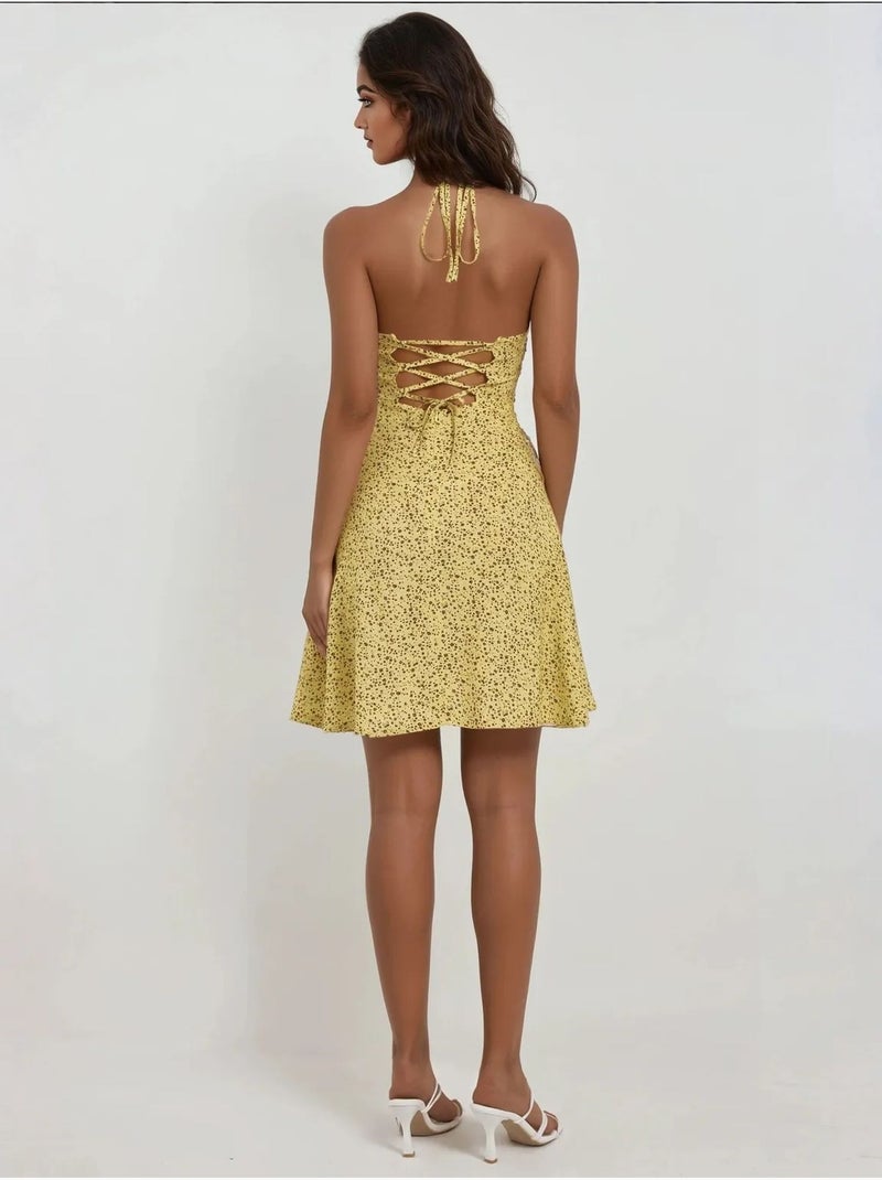 Mini abito con motivo floreale hiccup Giallo limone - Kiabi