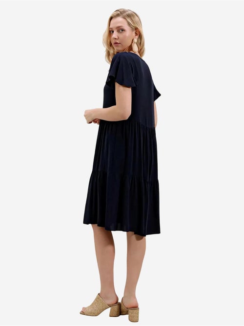 Mini abito con scollo a v, balze e fiocco bdart - Kiabi