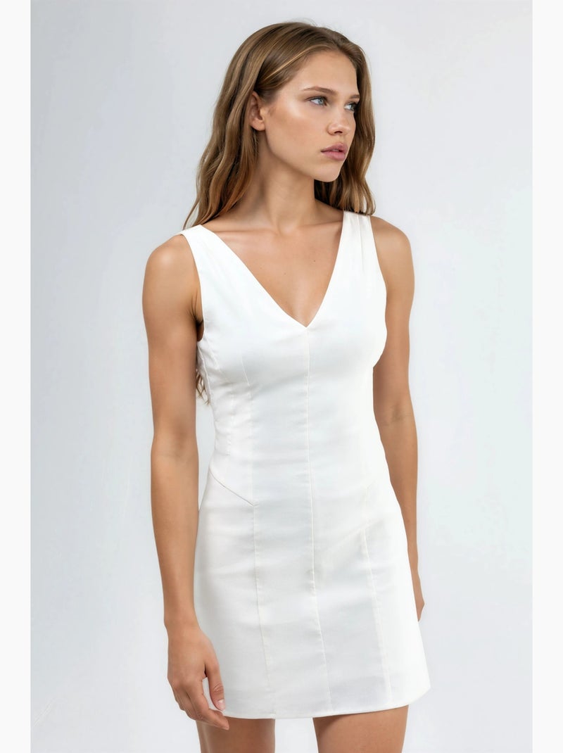 Mini abito con scollo a v hiccup Bianco sporco - Kiabi