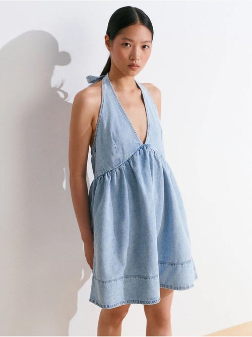 Mini abito halter in denim di cotone dilvin - Kiabi Mini abito halter in denim di cotone dilvin - Kiabi