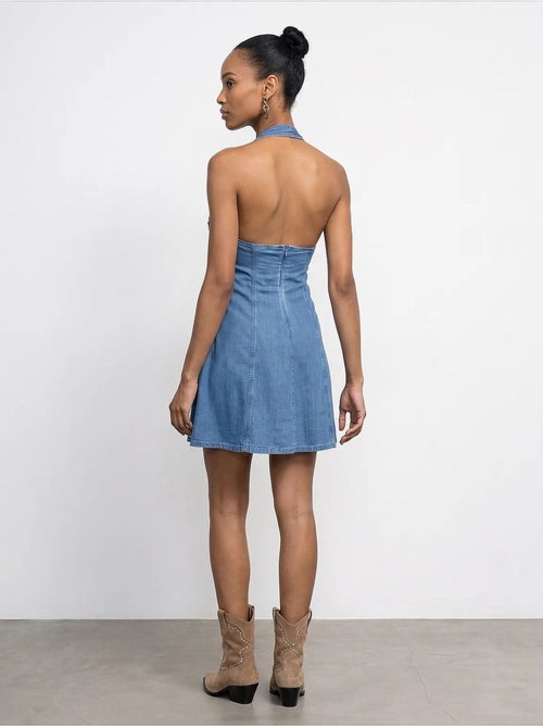 Mini abito halter in tencel dilvin - Kiabi Mini abito halter in tencel dilvin - Kiabi