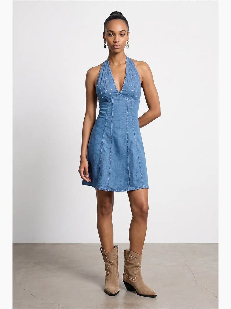 Mini abito halter in tencel dilvin Blu zaffiro - Kiabi