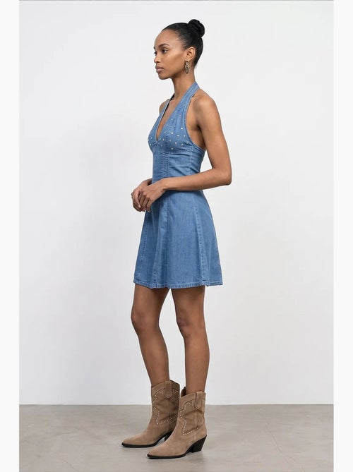 Mini abito halter in tencel dilvin - Kiabi Mini abito halter in tencel dilvin - Kiabi