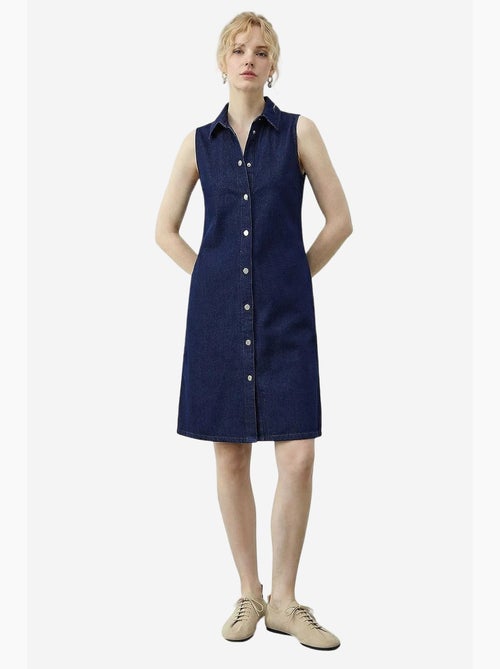 Mini abito in denim con colletto a camicia e tasca lucci - Kiabi Mini abito in denim con colletto a camicia e tasca lucci - Kiabi