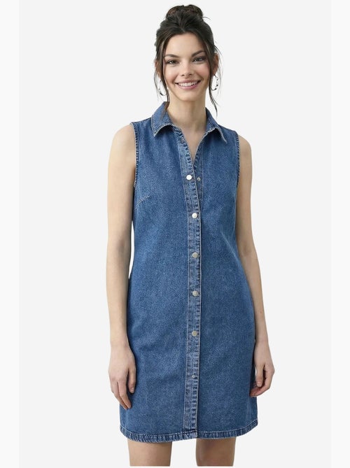 Mini abito in denim con colletto a camicia e tasca lucci - Kiabi Mini abito in denim con colletto a camicia e tasca lucci - Kiabi