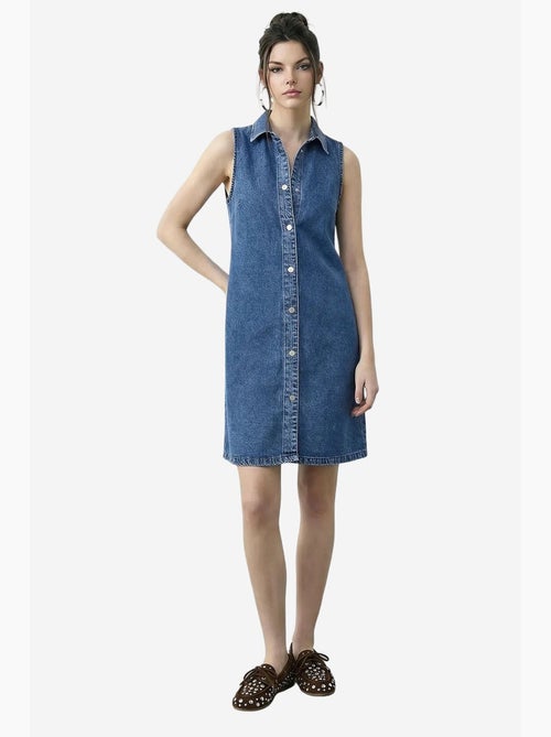 Mini abito in denim con colletto a camicia e tasca lucci - Kiabi Mini abito in denim con colletto a camicia e tasca lucci - Kiabi