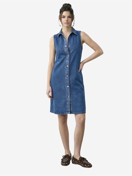 Mini abito in denim con colletto a camicia e tasca lucci - Kiabi Mini abito in denim con colletto a camicia e tasca lucci - Kiabi