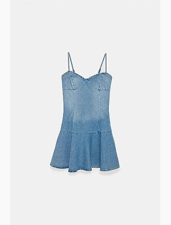 Mini abito in denim senza maniche dilvin