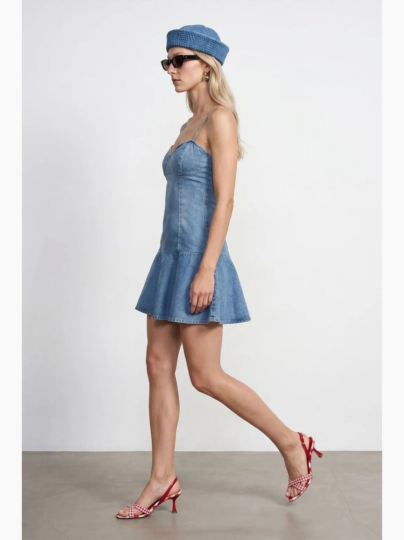 Mini abito in denim senza maniche dilvin Blu zaffiro - Kiabi