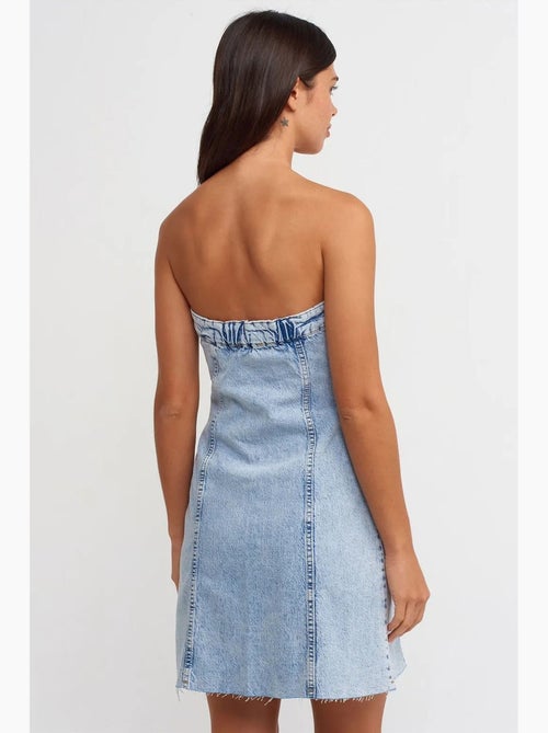 Mini abito in denim senza spalline dilvin - Kiabi Mini abito in denim senza spalline dilvin - Kiabi