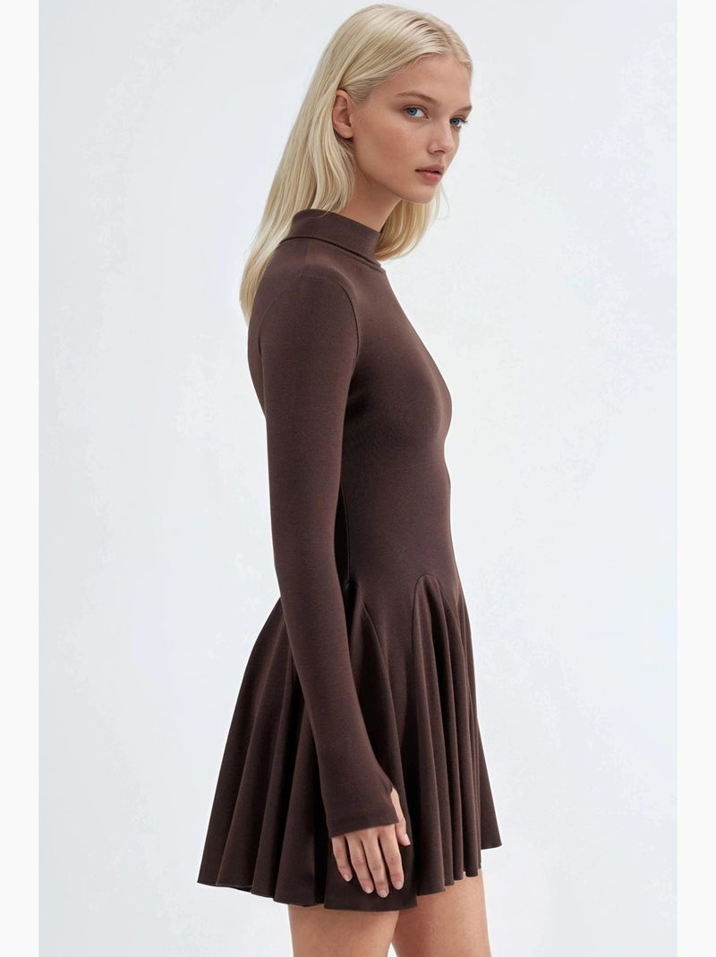 Mini abito in jersey con collo alto busem Marrone scuro - Kiabi