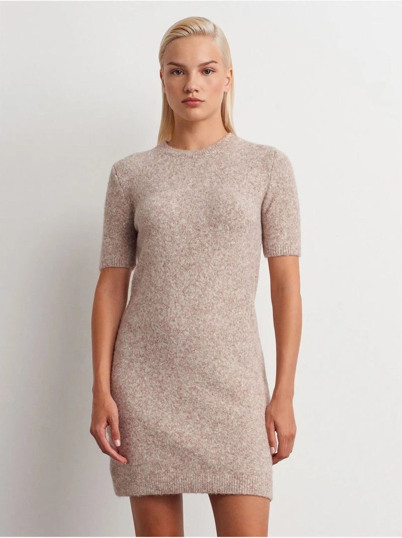 Mini abito in maglia a coste Beige naturale - Kiabi