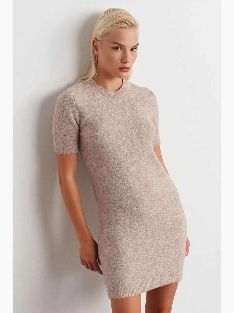 Mini abito in maglia a coste dilvin Beige naturale - Kiabi