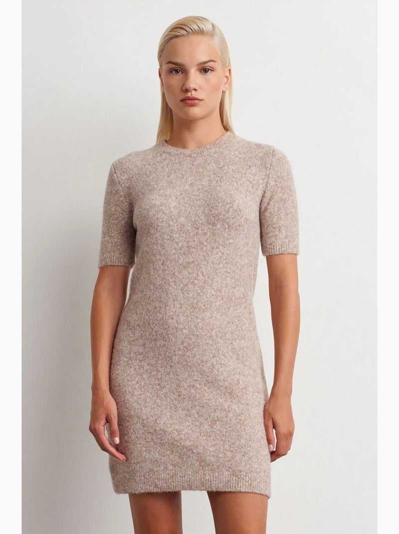 Mini abito in maglia a coste dilvin Beige naturale - Kiabi